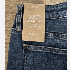 NWT Madewell Women's Curvy Perfect Vintage Jean, Size 27